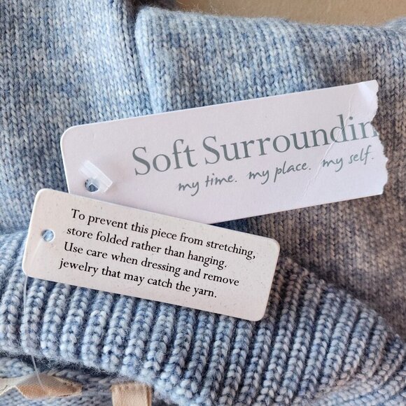NWT Soft Surroundings Alice Sweater Dusty Heather Blue Collared Sweater PXL - Picture 8 of 9